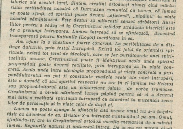 Despre Ortodoxie II – 5.03.1990 – România Liberă – Lumea Creștină